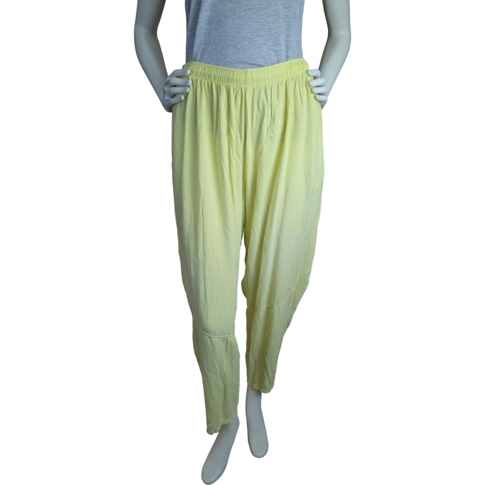 Jams World Vintage Light Yellow Drawstring Pants | Elastic Waist | Size M